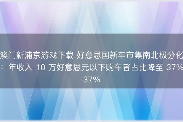 澳门新浦京游戏下载 好意思国新车市集南北极分化：年收入 10 万好意思元以下购车者占比降至 37%