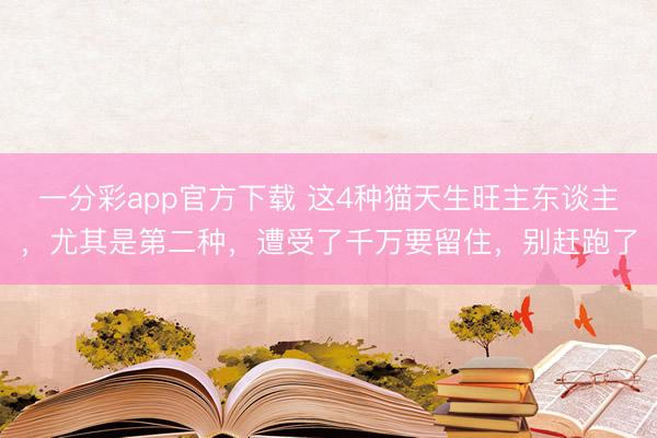 一分彩app官方下载 这4种猫天生旺主东谈主，尤其是第二种，遭受了千万要留住，别赶跑了